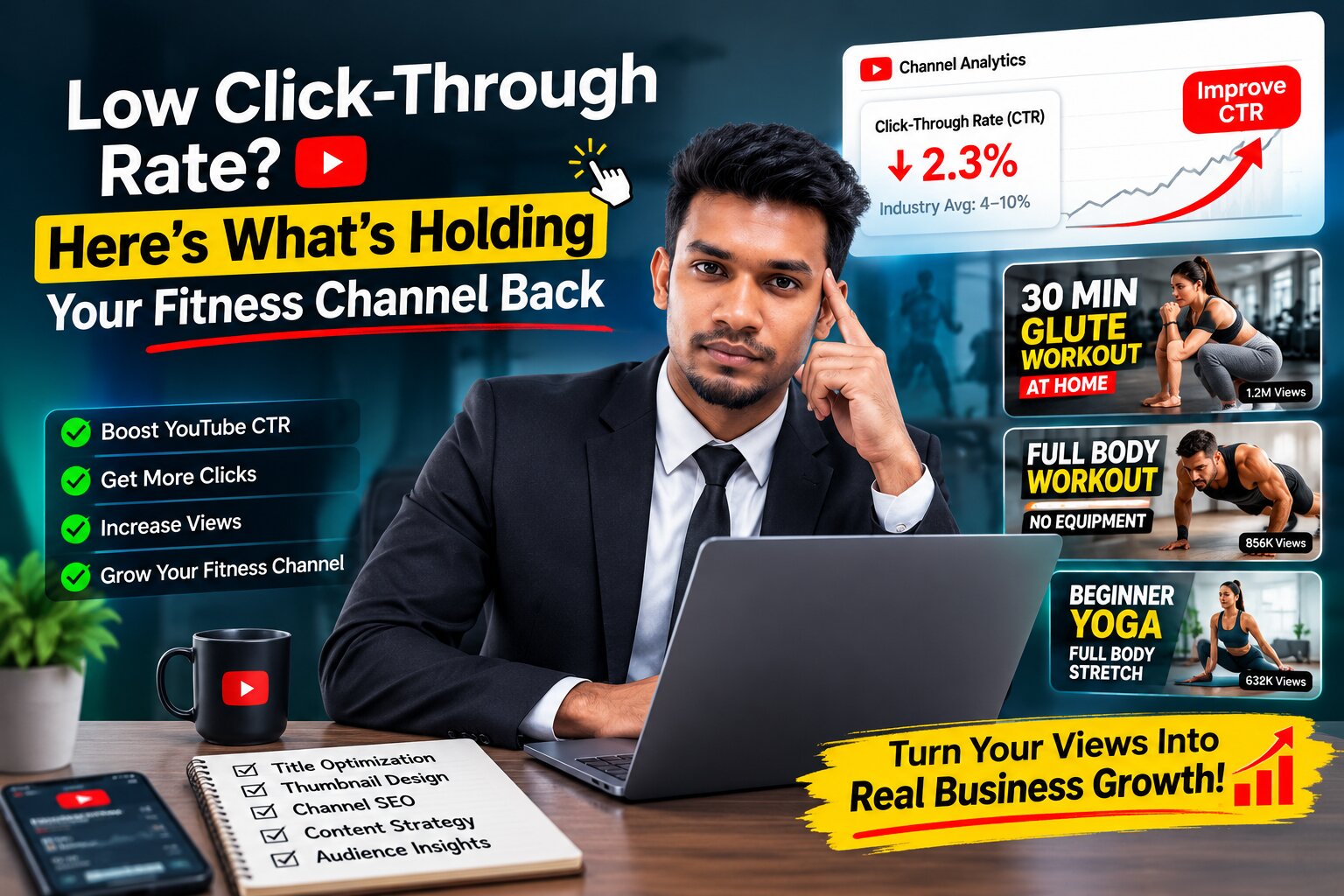 YouTube CTR for Fitness Channels and strategies to get more clicks